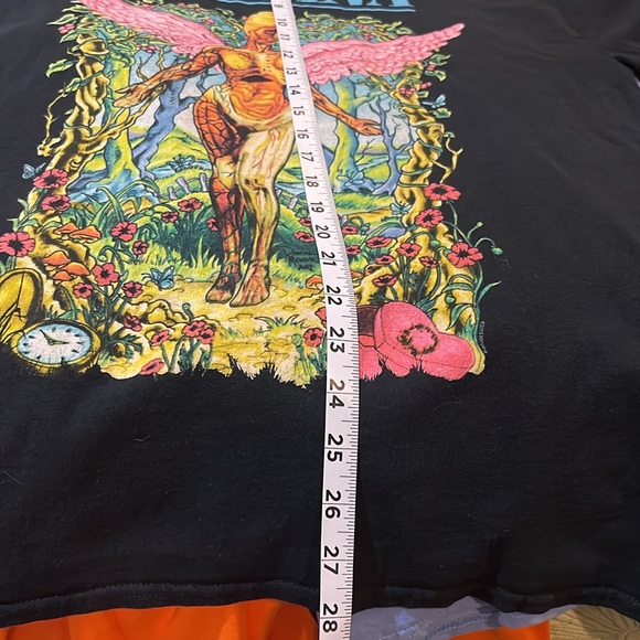 Womens Lg Nirvana Black T shirt with blue pink and green graphics 🩷🩷 great con - Picture 8 of 10
